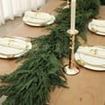 thumbnail image 6 of Guvpev 6FT Christmas Norfolk & Cypress Mix Garland - Artificial Winter Pine Needles Garland, Faux Cypress Greenery Garlands Xmas Decorations for Table, Mantel, Wall, Indoor & Outdoor Holidays Decor, 6 of 9