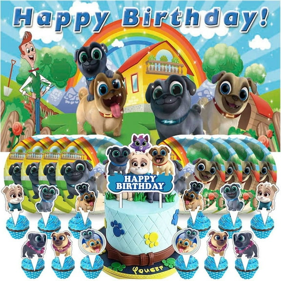 Puppy Dog Pals Birthday Supplies Plates Decorations Decor Backdrop Banner Cake Topper Fans