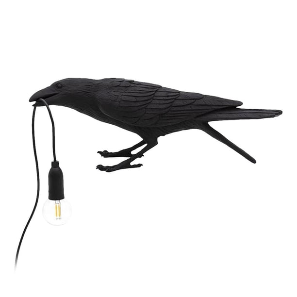 Lámpara de lectura de pájaro de resina, lámpara de mesa, lámpara de escritorio, lámpara de noche, lámpara de oficina, apliques modernos Negro