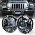 thumbnail image 1 of Faros delanteros redondos LED de 7" Xprite con anillo halo, negros, 1 of 7