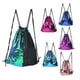 thumbnail image 4 of Sonducket Mochila ligera con cordón, versátil y práctica, con lentejuelas de sirena, mochila deportiva Mochilas Plata roja rosa, 4 of 6