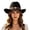 1-Black650, variant on Women's Rhinestone Embellished Faux Wool Cowboy Hat Cattleman Crown Rodeo Wide Brim Western Hat,Black