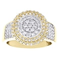 thumbnail image 2 of 10K Yellow Gold Round Diamond Tiered Statement 17mm Cluster Pinky Ring 1.50 CT., 2 of 4