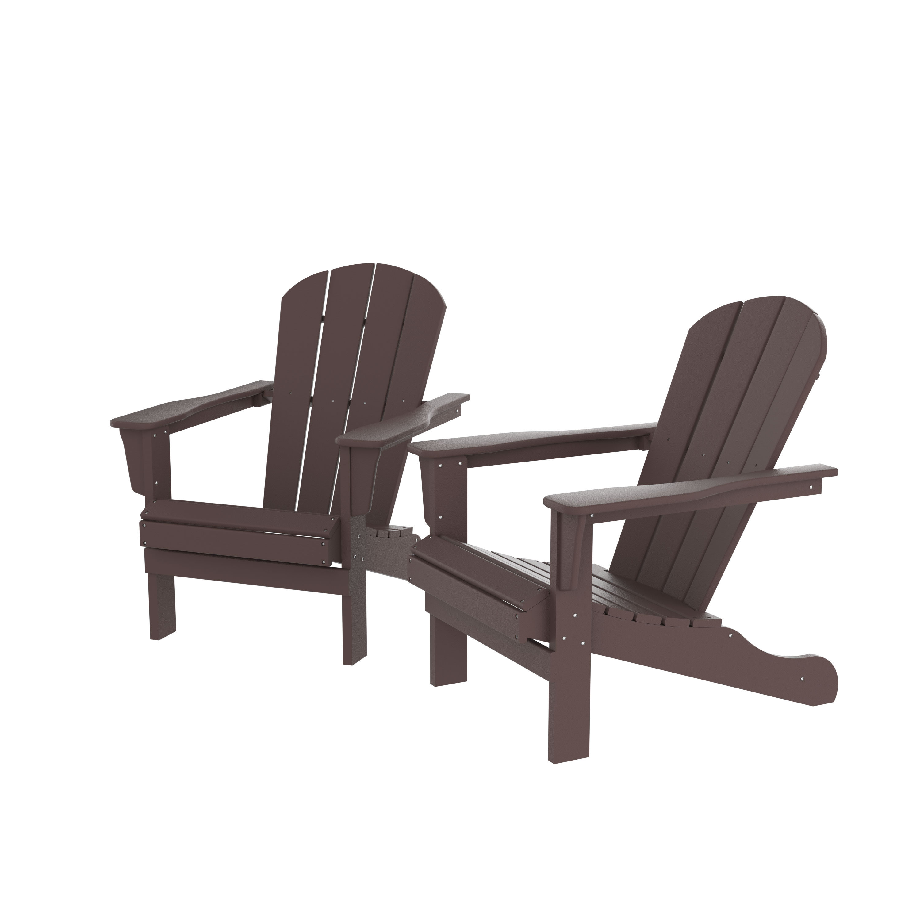 Adirondack Chair, Fire Pit Chairs, Sand Chair, Patio Outdoor Chairs, Dpe Plastic Resin Deck Chair, Lawn Chairs, Adult Size, Weather Resistant For Patio/ Backyard/Garden, Brown, Set Of 2 - image 5 of 6