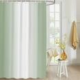 thumbnail image 4 of Fabric Shower Curtain, Sage Green and White Gradient Shower Curtains with 12 Hooks Waterproof Machine Washable Bath Curtains for Bathroom, 54 x 78in, 4 of 6
