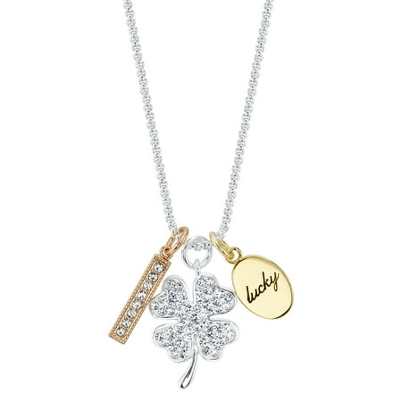 14k Gold Lucky Clover Believe by Brilliance 14kt Gold Flash Plated Crystal