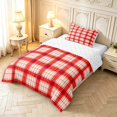 thumbnail image 2 of Manfei Abstract Geometric Check Twin Comforter Sets,Classic Plaid Bedding Set,Red Beige,Reversible,2 Pieces,1 Comforter and 1 Pillowcase,2 Pieces,1 Comforter and 1 Pillowcase, 2 of 7