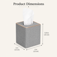 thumbnail image 2 of ABCISI Tissue Box Cover, Decorative Linen Square Tissue Holder with Rose Gold Trim, Modern Cube Tissue Box Holder for Bathroom, Bedroom, Office, Living Room (Grey), 2 of 6