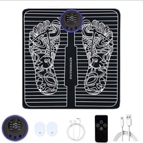 Portable foot massage pad remote control 8-mode 19 speed USB charging strap with 2 patches to relax muscles