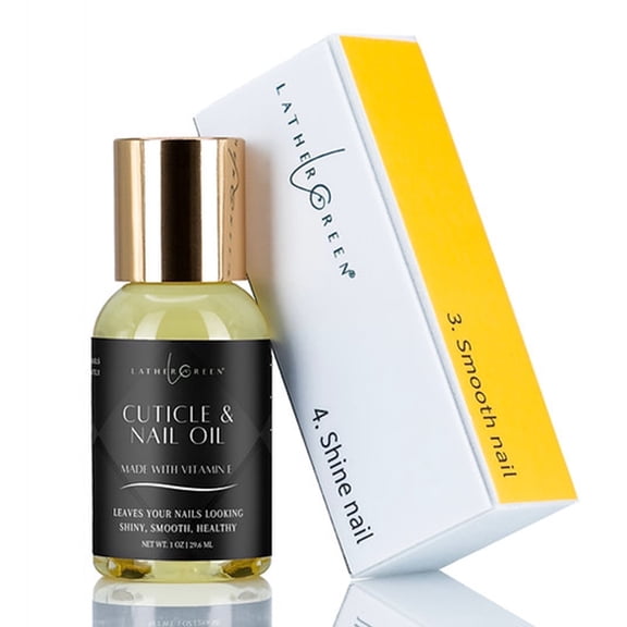 4-Step Nail Buffer Block Tool & Cuticle & Nail Oil for Healthy, Shiny Nails & Treatment by LatherGreen