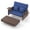 Blue, variant on Gymax 2PCS Wicker Loveseat & Storage Ottoman w/ 4-Level Backrest & Soft Cushion Beige