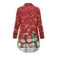 thumbnail image 4 of Yuyamidu Snowman Button Down Pajama Dress Size 2XL Colorful Light Long Sleeve Sleep Shirts Christmas Nightgowns for Women Breastfeeding Sleepwear Red Boyfriend Nightgown, 4 of 7