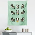 thumbnail image 1 of Boston Terrier Tapestry, Cartoon Character Minimalist Design of Playful Dog, Fabric Wall Hanging Decor for Bedroom Living Room Dorm, 5 Sizes, Charcoal Grey Mint Green, by Ambesonne, 1 of 1