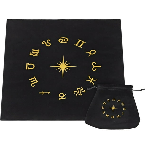 Mantel de adivinación con bolsa, tela práctica de Altar, flor de la vida, tarjeta de Tarot qym unisex