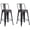Black + Metal + American Design, variant on 30" Distressed White Metal Bar Stools, Set of 2 Industrial Counter Height Stools with Backrest