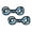 2PK Blue Camo TugOWar, variant on Tuffy Ultimate Medium Bone Red Paw Durable Plush Dog Toy