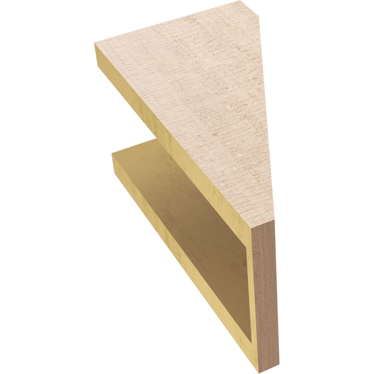 6"W x 6"D x 12"H Wide Concord Rough Cedar Woodgrain TimberThane Corbel, Primed Tan
