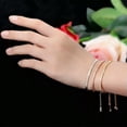 thumbnail image 4 of Yellow Gold Plated Crystal Cubic Zircon Adjustable Chain Bracelet Bangle Jewelry, 4 of 9