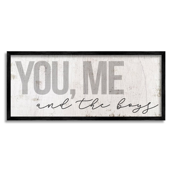 Stupell Industries You Me & The Boys Family Inspirational Painting Black Framed Art Print Wall Art