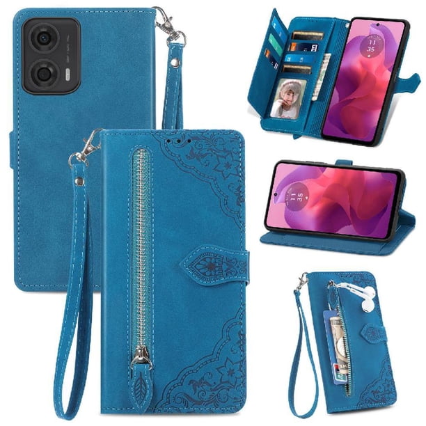 Funda billetera anti-golpes para GANGXUN Motorola Moto G24 , ideal para día a día y trabajo