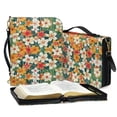 thumbnail image 3 of FOR U DESIGNS Tropical Flowers Plants Bible Cases for Woman Stylish Sturdy Bible Protective Carrier Size X-Large Leather Bible Cover with Adjustable Strap Bible Case Bag Book Carrying Case, 3 of 7