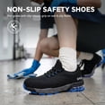 thumbnail image 6 of SPIEZ® Composite Toe Safety Shoes for Women,Lightweight Breathable Work Shoes,Non Slip Sneakers With Air Cushion - Black Blue,Size 5, 6 of 12