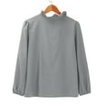 thumbnail image 5 of Xingpeng Womens Flutter Sleeve Blouses Long Sleeve Casual Tops Spring Summer Outfits Dressy Shirts Grey XXXXL, 5 of 8