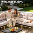 thumbnail image 3 of Patio Outdoor Furniture Sets, 7 Pieces All-Weather Rattan Sectional Sofa with Tea Table and Cushions, PE Rattan Wicker Sofa Couch Conversation Set for Garden Backyard Poolside, 3 of 8