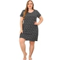 thumbnail image 2 of Camisón de dormir Agnes Orinda de cuello redondo elástico Negro 4X, 2 of 7