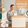 thumbnail image 5 of Open Top Bathroom Tissue Basket, Fabric Storage Organizer with Freestanding Space Saver Design for Toilet Paper Rolls and Bath Accessories, 5 of 8