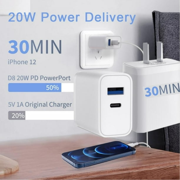 For Iphone 12 Fast Charger Port w Dual Port Wall Charger Plug Pd Qc3 0 Fast Power Adapter Compatible With Iphone 12 Mini 11 Pro Max Xs Xr X 8 Plus Se2 Universal Walmart Com Walmart Com