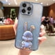 thumbnail image 1 of Funda de teléfono con soporte de conejo brillante chapada de lujo para iPhone 11, 12, 13, 14 Pro Max, X, XR, XS, funda suave a prueba de golpes en 7, 8 Plus, SE2 Fivean unisex, 1 of 2
