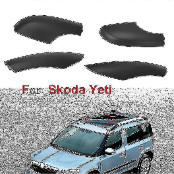 Compatible with Skoda Yeti SUV front and rear roof rack rail end rod cover cap shell protection black - in stock