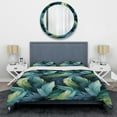 thumbnail image 3 of Designart "Parrot Feathers In Blue And Teal" Abstract Bedding Covert Set - Modern & Contemporary Bed Set With 1 Sham, 3 of 5