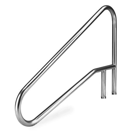 Deck Mounted Stair Rail - Inter-Fab D4BD049 Deck to Deck Mounted 4 bend Stainless Steel Stair Rail
