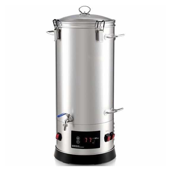 Home Beer Brewing Kit 8 Gal/30L, 1500W Stainless Steel All-in-One Brewer with Strainer, Integrated Barrel & Handle
