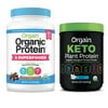 Orgain - Organic Vegan, Gluten Free Plant Based Protein & Superfoods Powder - Creamy Chocolate Fudge (2.02 LB) + Keto Protein Powder - Vanilla (0.97 LB)