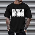 thumbnail image 2 of Bibifish Mens T-Shirts Crew Neck Short Sleeve Slogan Print Tshirts Casual Street Comfort Daily Tee Tops, 2 of 4