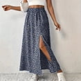 thumbnail image 4 of Edvintorg Women's Flowy Maxi Skirt Summer High Waisted Casual Long Skirts with Side Slit Women Beach Fashion Clothing, 4 of 8
