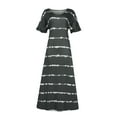 thumbnail image 2 of Honeeladyy Women Fashion Short Sleeve Causal Stripe Print V-Neck Pullover Loose Dress Women's exquisite dresses, 2 of 6
