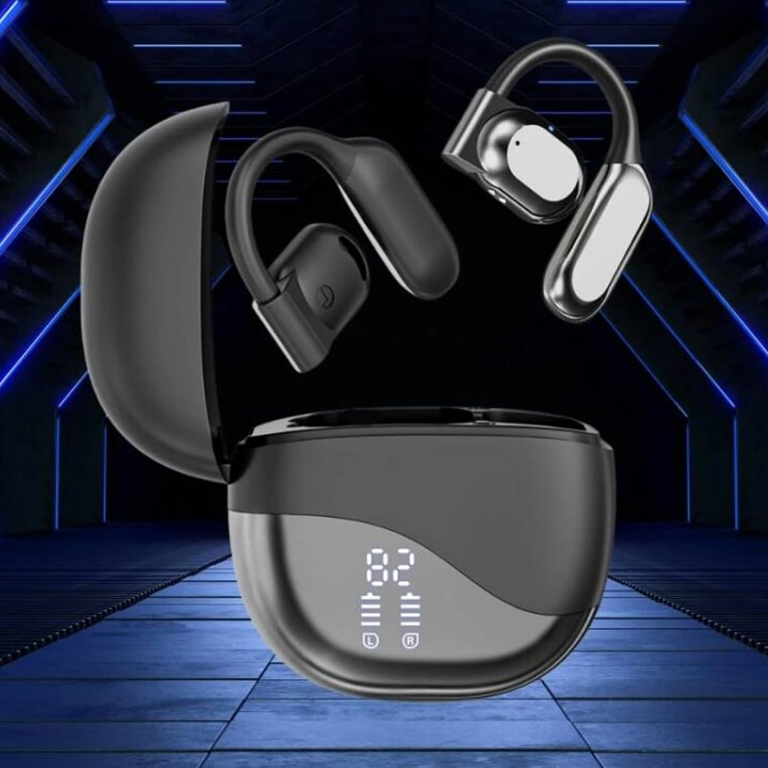 Vital Translation Earbuds, Real-Time Ai-Powered Translation Earbuds for Seamless Multilingual Conversations, Open Ear Earbud, Noise Cancelling Wireless Bluetooth Earbud (Black)