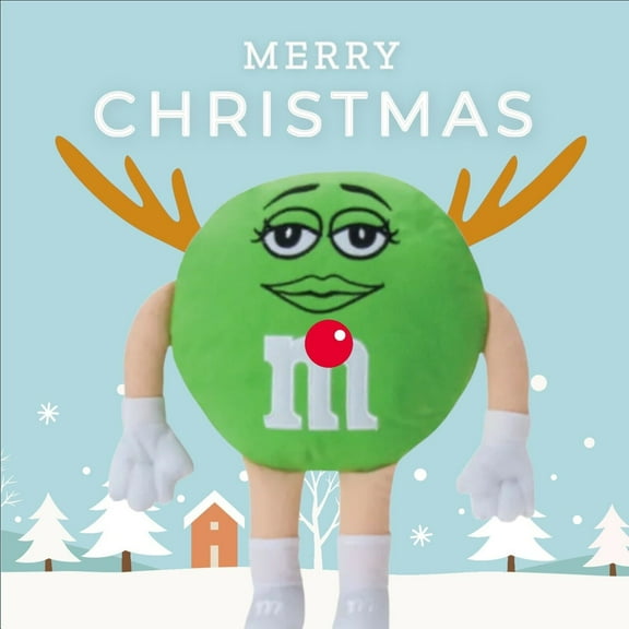 Reindeer Green M&M Plush 15” Doll New M & M Authentic Christmas Gift New Holiday