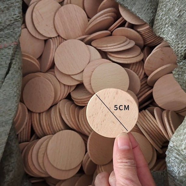 Oblea de madera de haya en hileras redondas, material para accesorios de joyería, material para muelas, artesanías de madera