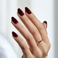 thumbnail image 3 of Gel ovalado corto de otoño BtartBox de Press On Nails, rojo oscuro, 3 of 7