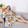 thumbnail image 5 of Oversized Wearable Blanket Hoodie,Yorkie Dog and Flower Florals Sherpa Blanket Hoodie with Super Pockets,Super Warm Fuzzy Pullover for Women & Men, 5 of 6