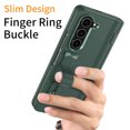 thumbnail image 5 of Slim Case for Samsung Galaxy Z Fold 6 [Built-in Screen Protector], Finger Ring Buckle Kickstand PU Leather [Comfortable Touch] Cover, Shockproof Full Protective Case for Galaxy Z Fold 6, Green, 5 of 8