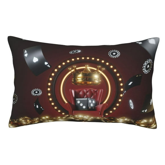 Balery Casino King And Playing Cards Funda de Cojín Estampada, Regalos para Mujeres, Regalos de Amor para Ella, Regalos para Novia o Esposa, Funda de Almohada-20"x30"