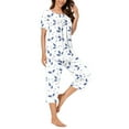thumbnail image 5 of Wancir Women Pajama Sets Two-Piece Nightwear Short Sleeve Sleepwear 1/4 Button Down Pj Lounge Sets with Long Pants, 5 of 6