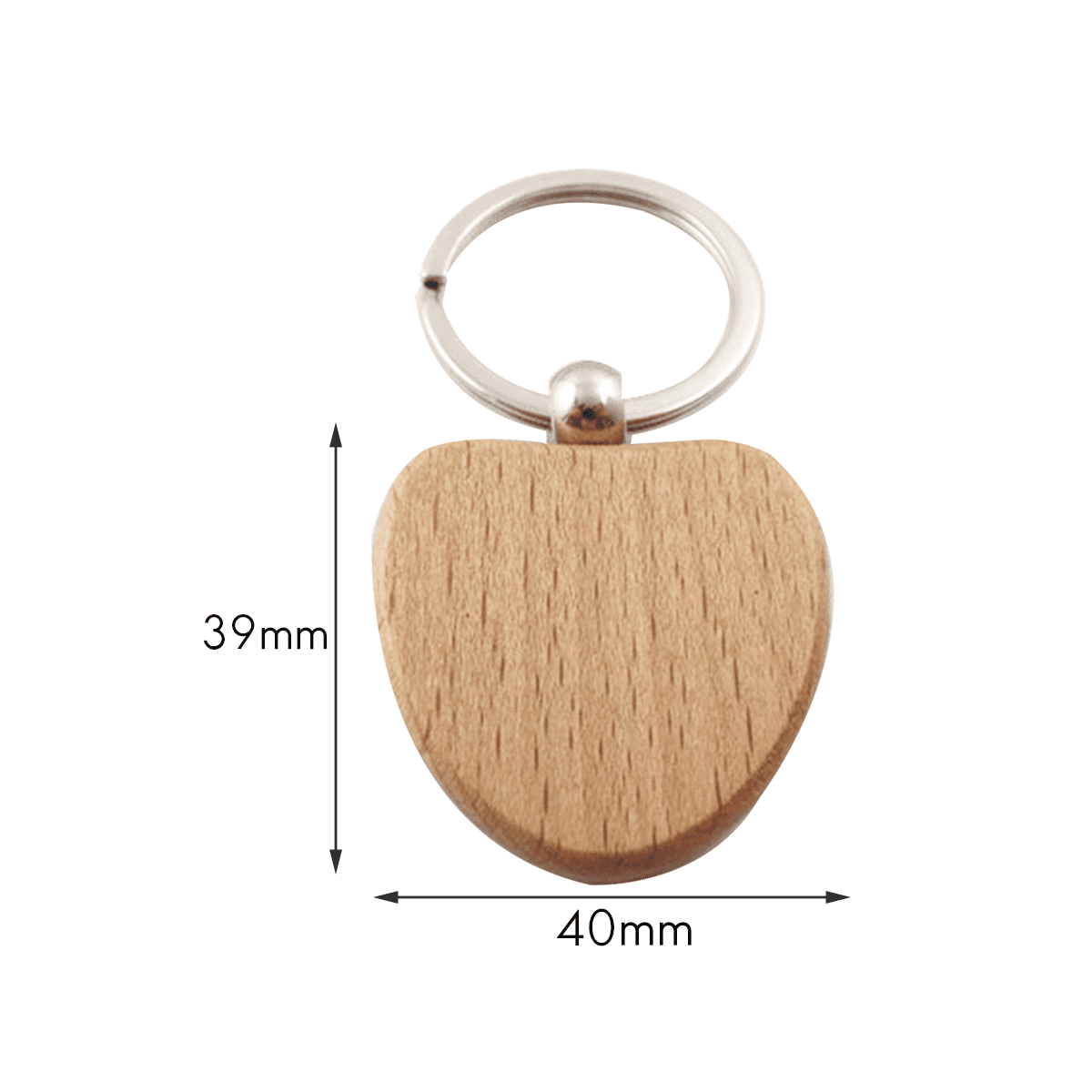 50Pcs Blank Wooden Heart-Shaped Key Chain DIY Wooden Keychain Tag Anti-Lost Wood Accessories Tags Can- DIY Gifts