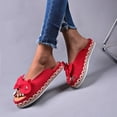 thumbnail image 2 of Zapatillas de mujer Casual Color sólido Bowknot plataforma femenina Slider moda trenzada al aire libre señora sandalias Sandálias Femininas35 Gao Jinjia LED, 2 of 2